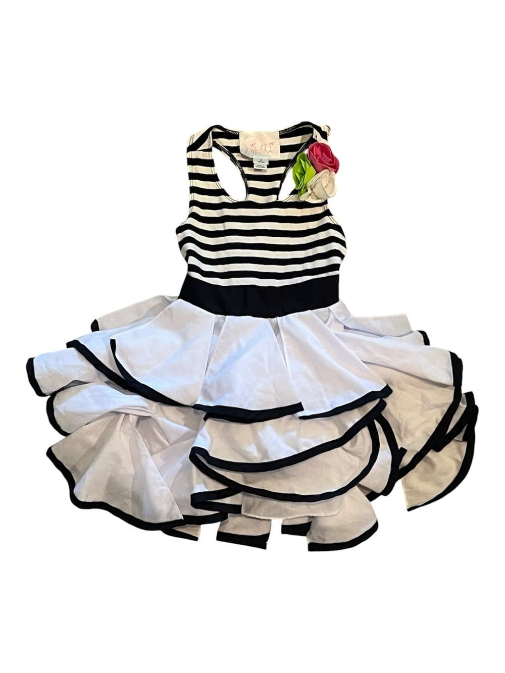 Biscotti • Racerback Stripe Ruffle Dress - 4T - Picture 2 of 6